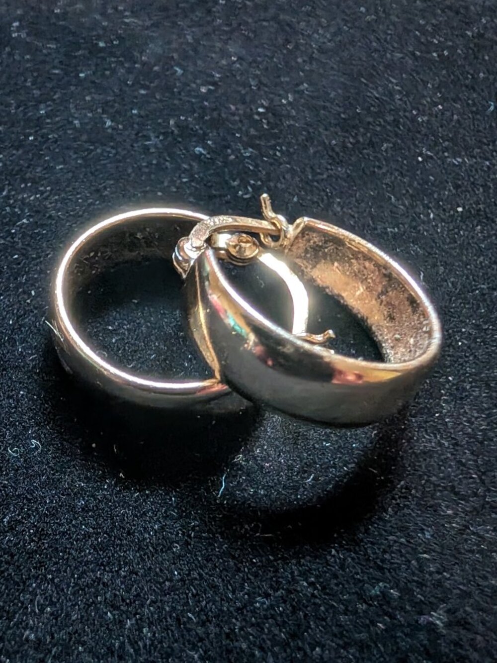 Small Sterling Silver Gold Hoop Earrings 5/8"
